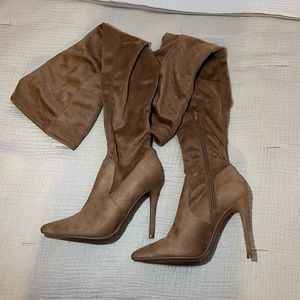 Over the Knee Nude Heels